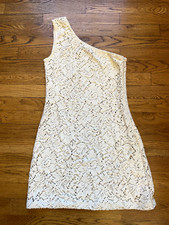 Urban Outfitters Piper Sheer Lace One Shoulder Mini Dress Size Small Petite