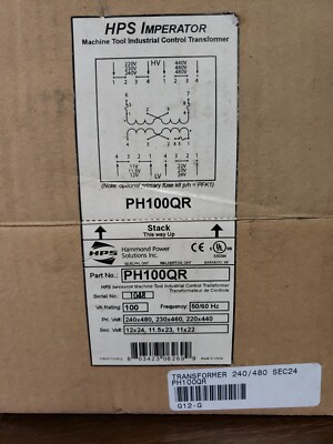 HPS IMPERATOR PH100QR INDUSTRIAL CONTROL TRANSFORMER 240/440V 100VA