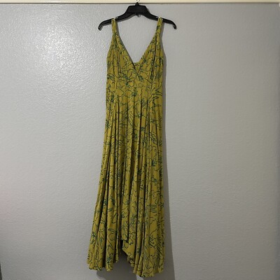 guess green floral dress Los Angeles Mustard / Long Maxi Sz S Small xl/16