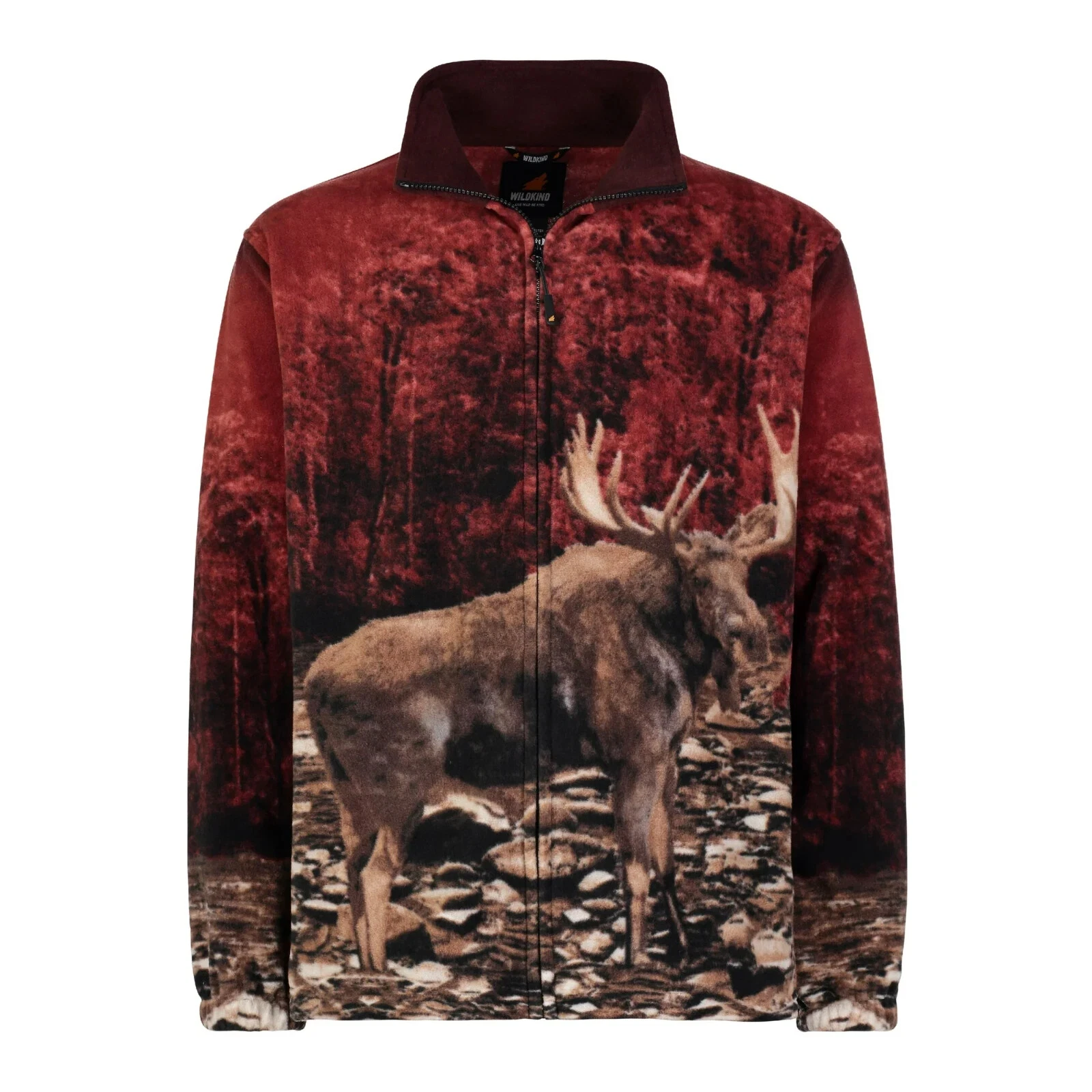 Wildkind Western Moose Bull Elk Deer Buck Stag Forest Jacket Red Sweater M-L - product detail image 7