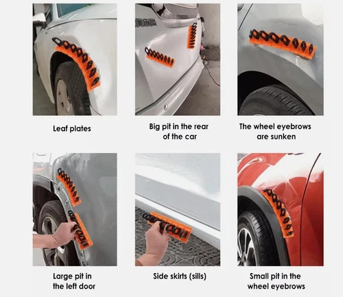 Auto Body Repair Kit Puller Glue Tabs Set Car Paintless Dent Removal Tool 4pcs - Picture 7 of 12