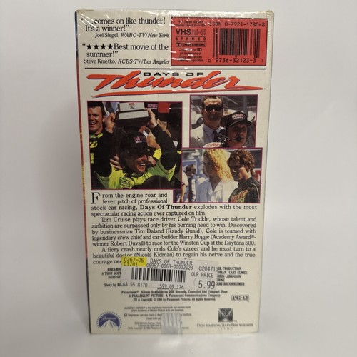 Days of Thunder VHS Sealed Tom Cruise 1990 Factory Sealed - Picture 2 of 4