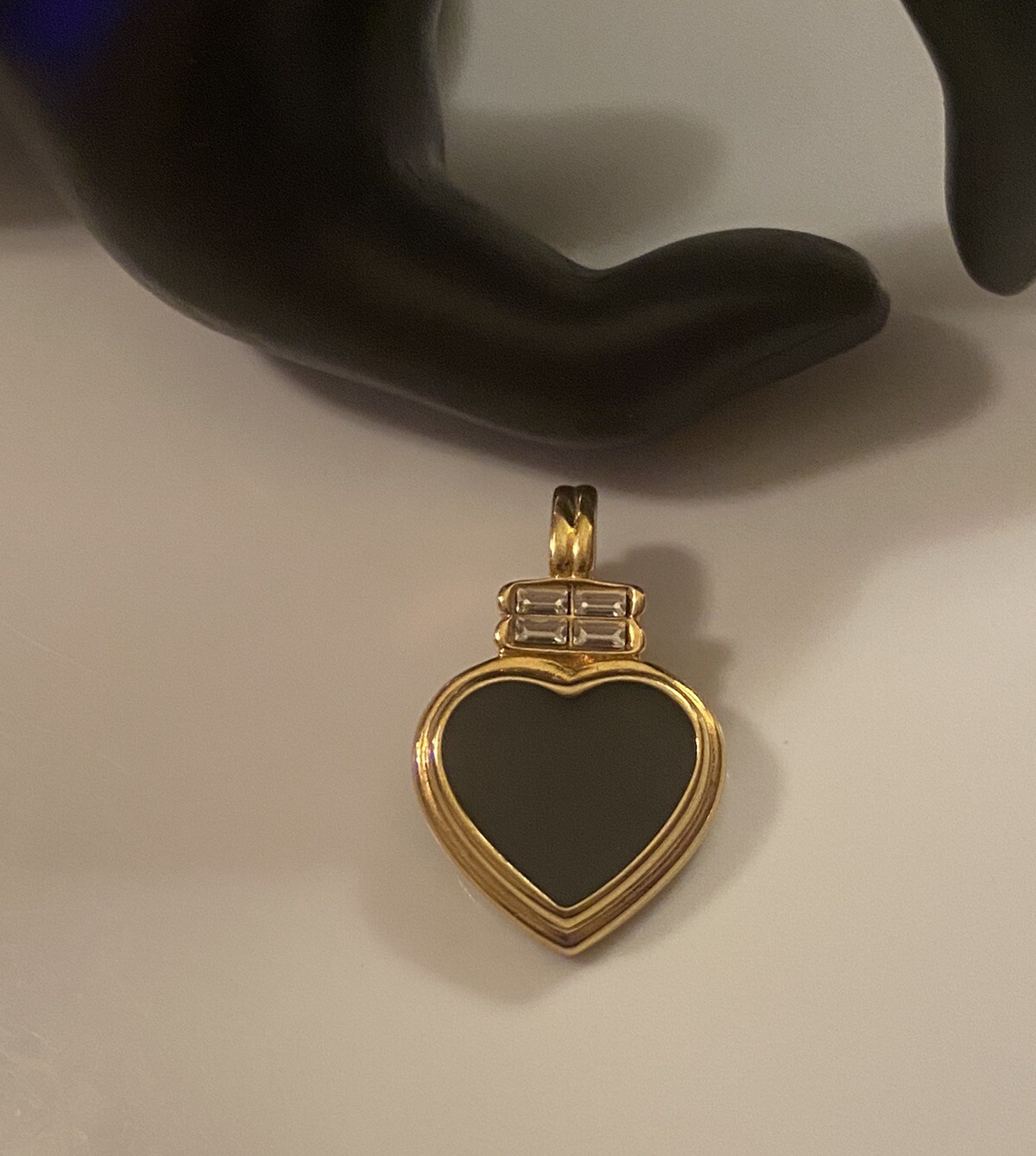 Vtg Kenneth Jay Lane Signed KJL Black Enamel Rhin… - image 5