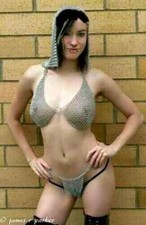 new design chainmail 10mm | aluminum holder + pantie + coif, BRA sexy style-