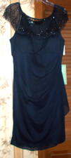 Navy Blue Beaded Formal, Mother of the Bride/Groom DRESS Sz 16, NWT