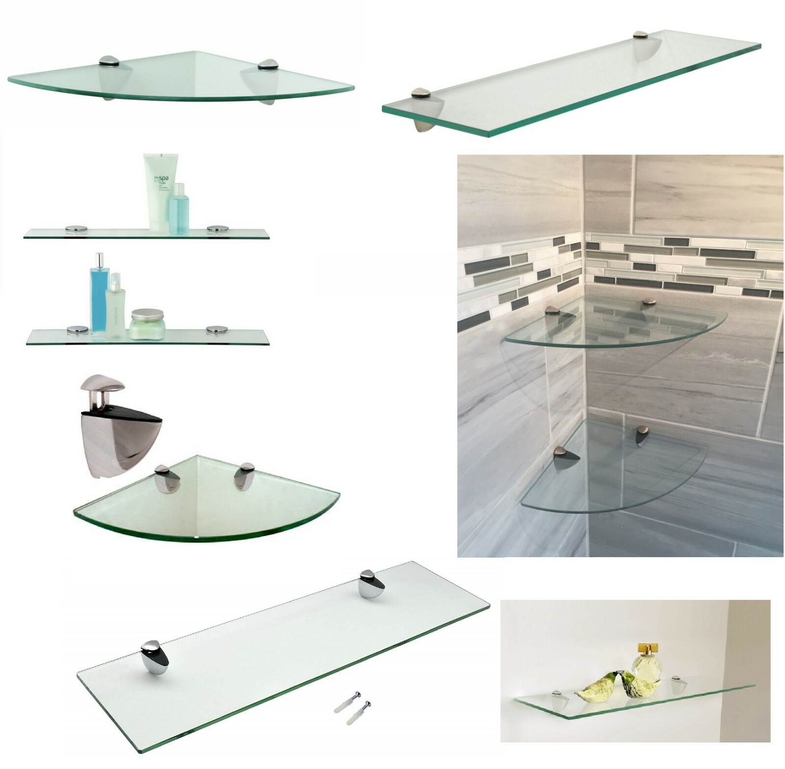 Plastic Corner Shelves Wall Mounted Triangle Single Bathroom Glass Shelf Abs For Sale Ebay