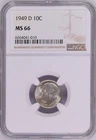 1949-D  10C  Roosevelt Dime NGC MS66   6264041-010
