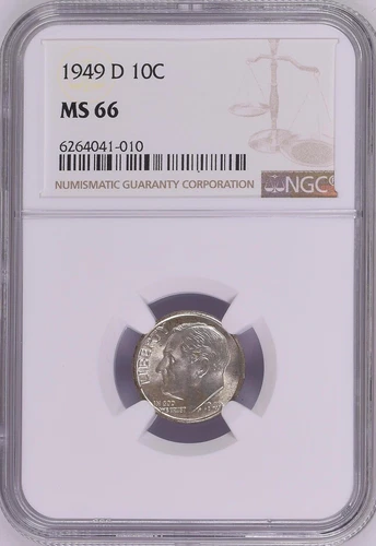 1949-D  10C  Roosevelt Dime NGC MS66   6264041-010