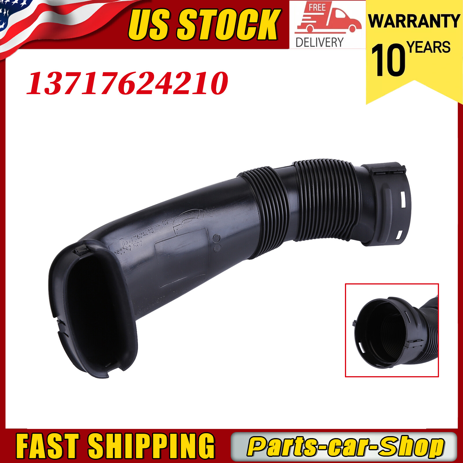BMW X5 X6 Xdrive35i 3.0L Turbo Air Intake Duct Hose Black OEM Replacement