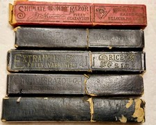 Antique Straight Razor Boxes Containers SHUMATE VICTOR ROYAL S. PALMER Embossed
