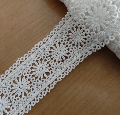 3-7 Yards 2" - 3" Wide Vintage Cotton Crochet Lace Trims Ivory White zhm51 - Picture 3 of 7