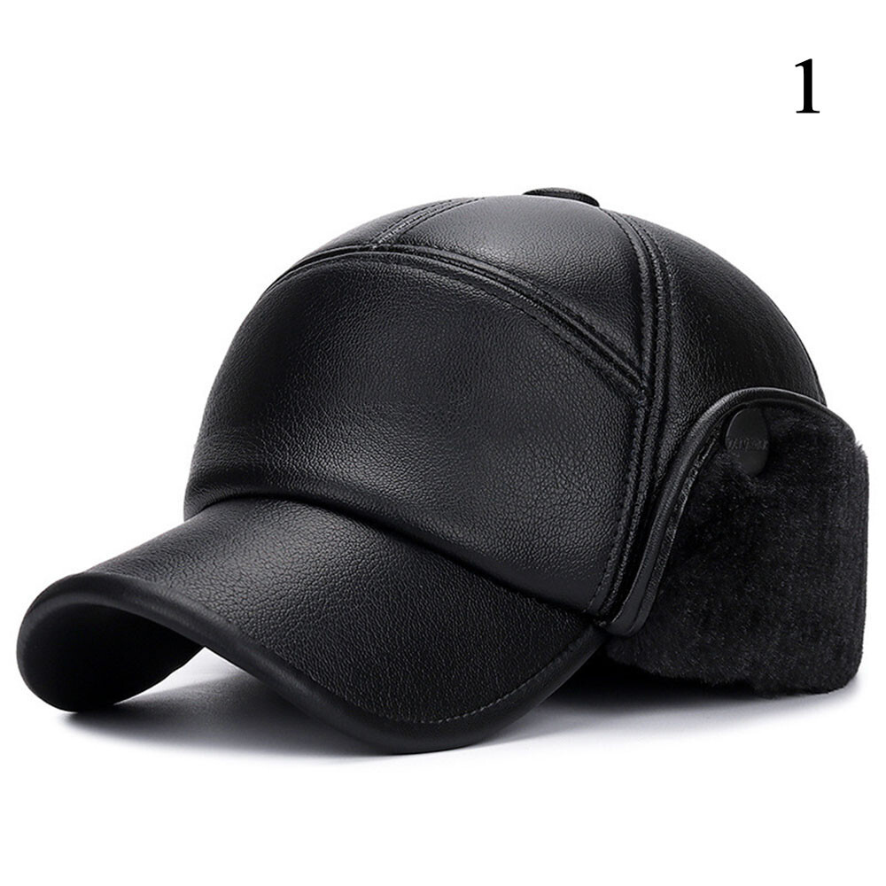 Mens Warm Windproof Baseball Cap With Fur Earflap Trucker