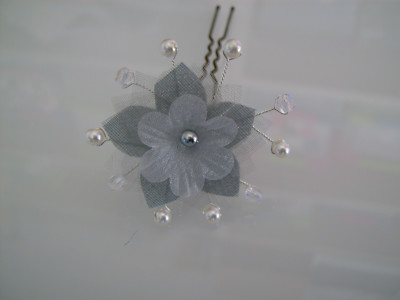 Spitze/Accessoire/Nadel/Schmuck Brauthaar/Hochzeit Grau/Kristall/Weiß Blume 