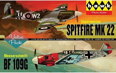 Lindberg - Spitfire/Me109 - 2 Pack, 1:72 (HL445) model kit 