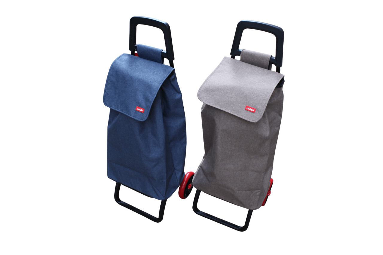 Chariot de courses Caddie haut de gamme en toile épaisse et cadre alu robuste