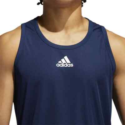 adidas Men's Heathered 3G Tank Top - Size XS - Team Navy Blue