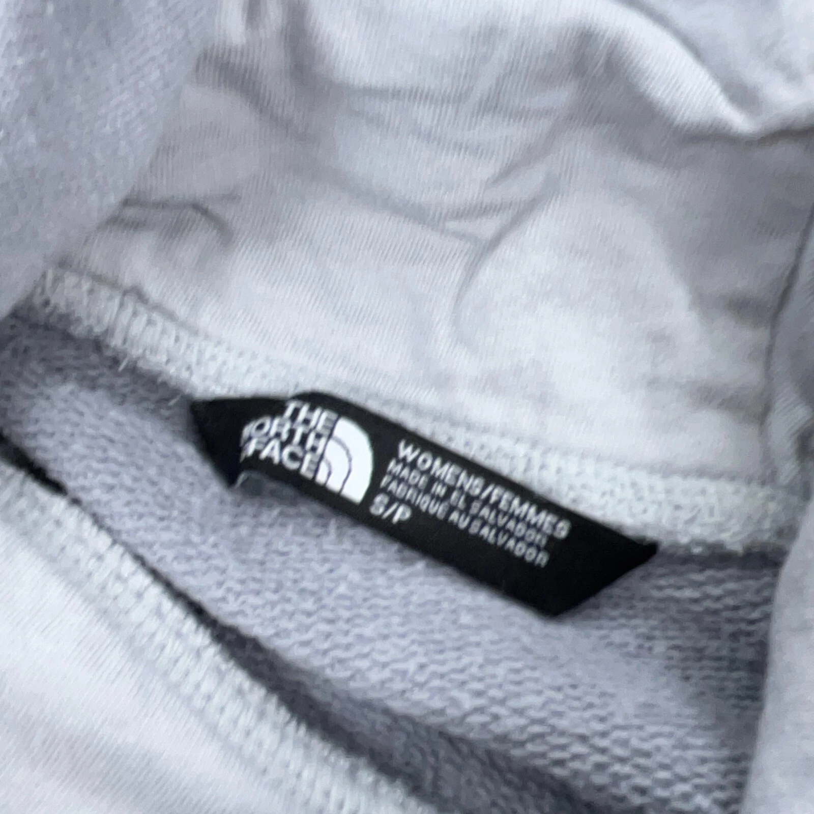 VETEMENTS Felpa con cappuccio North Face donna piccola grigia maglione Spell Out escursionismo donna