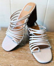 DV DOLCE VITA Size 8 Feeny White Bone Color Heel Sandal Shoes