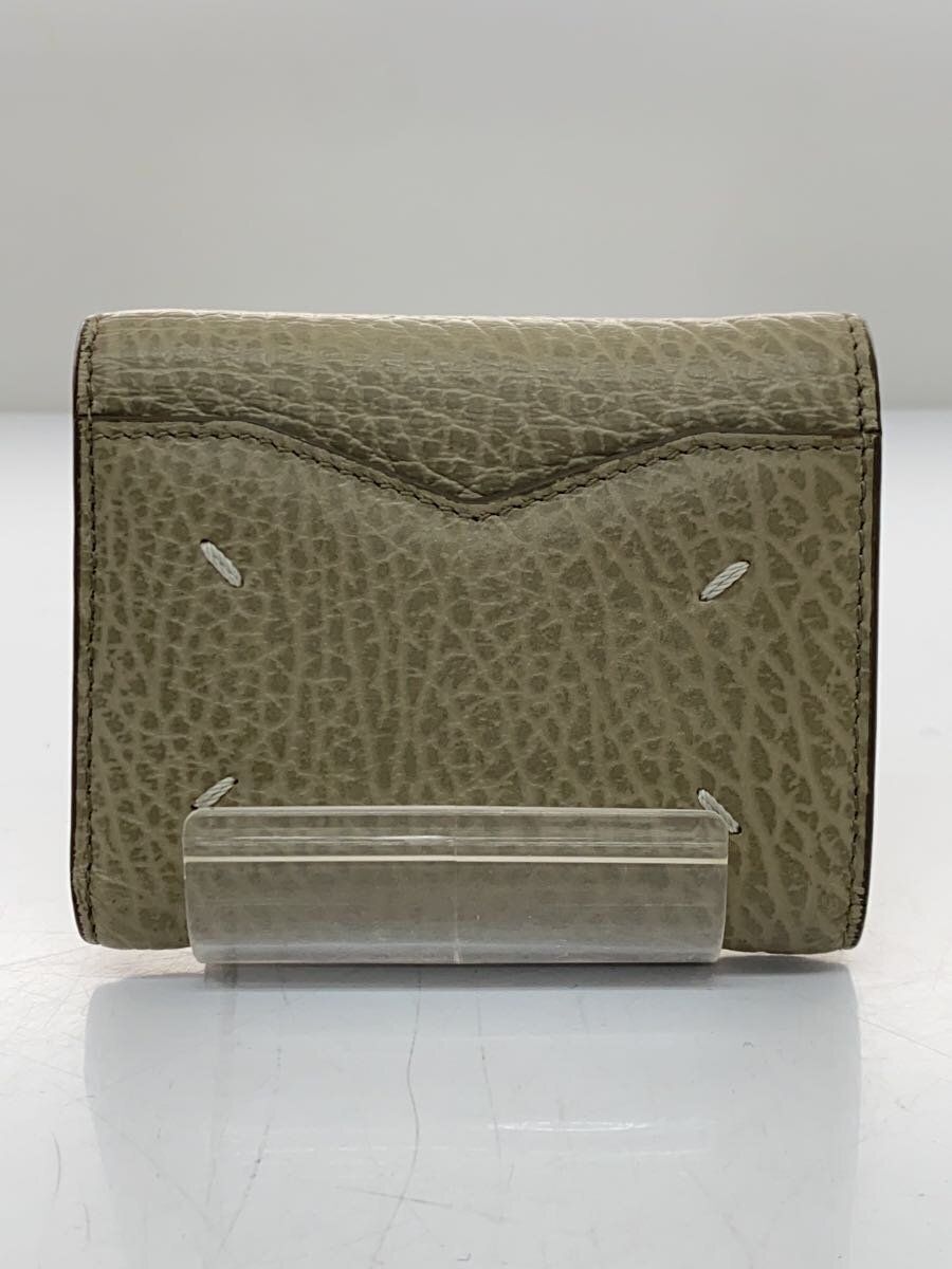 Maison Margiela Folded Wallet CLIP 3 WITH ZIP Cowhide Khaki Ladies 