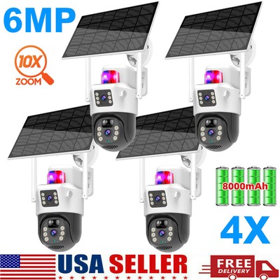 4PCS Camaras De Seguridad Para Exterior 6MP Solar WIFI Con Vision Nocturna CCTV