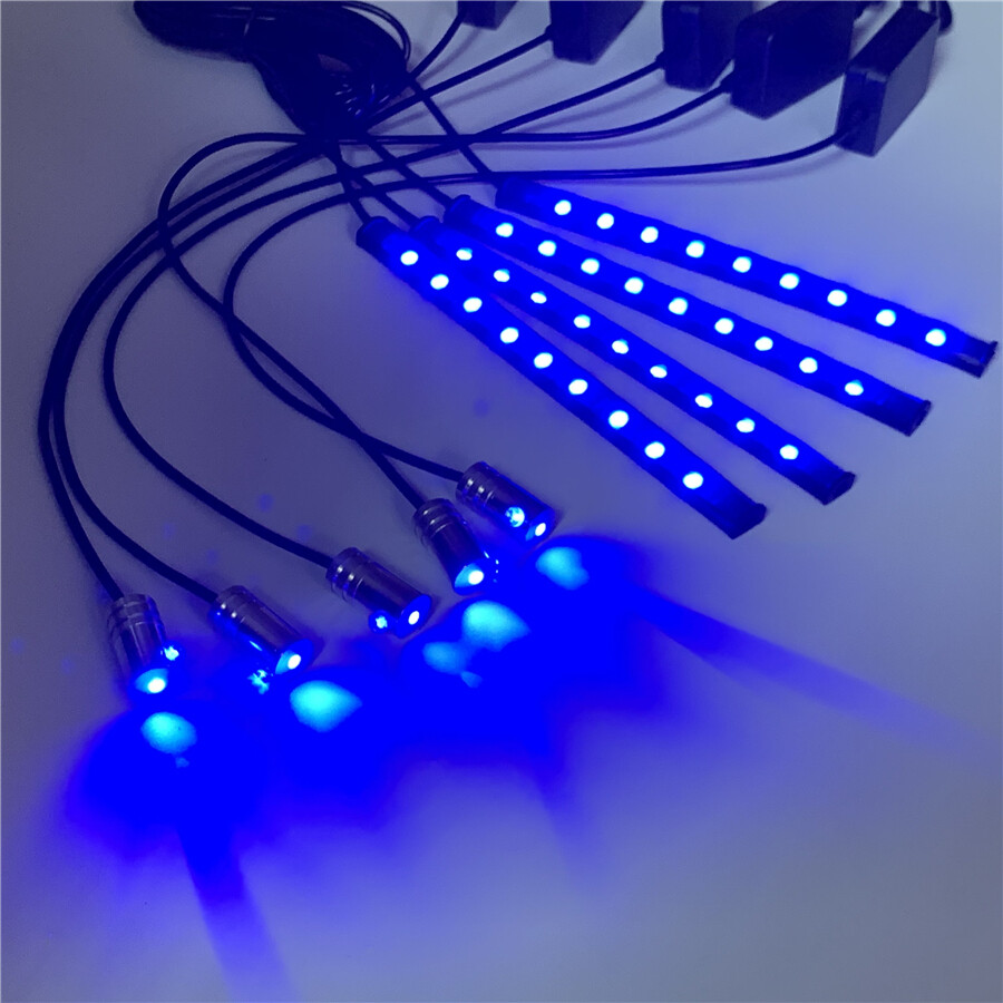 12x Wireless Ambient Light Car Interior Atmosphere Lamps 10M Optical Fiber Strip eBay