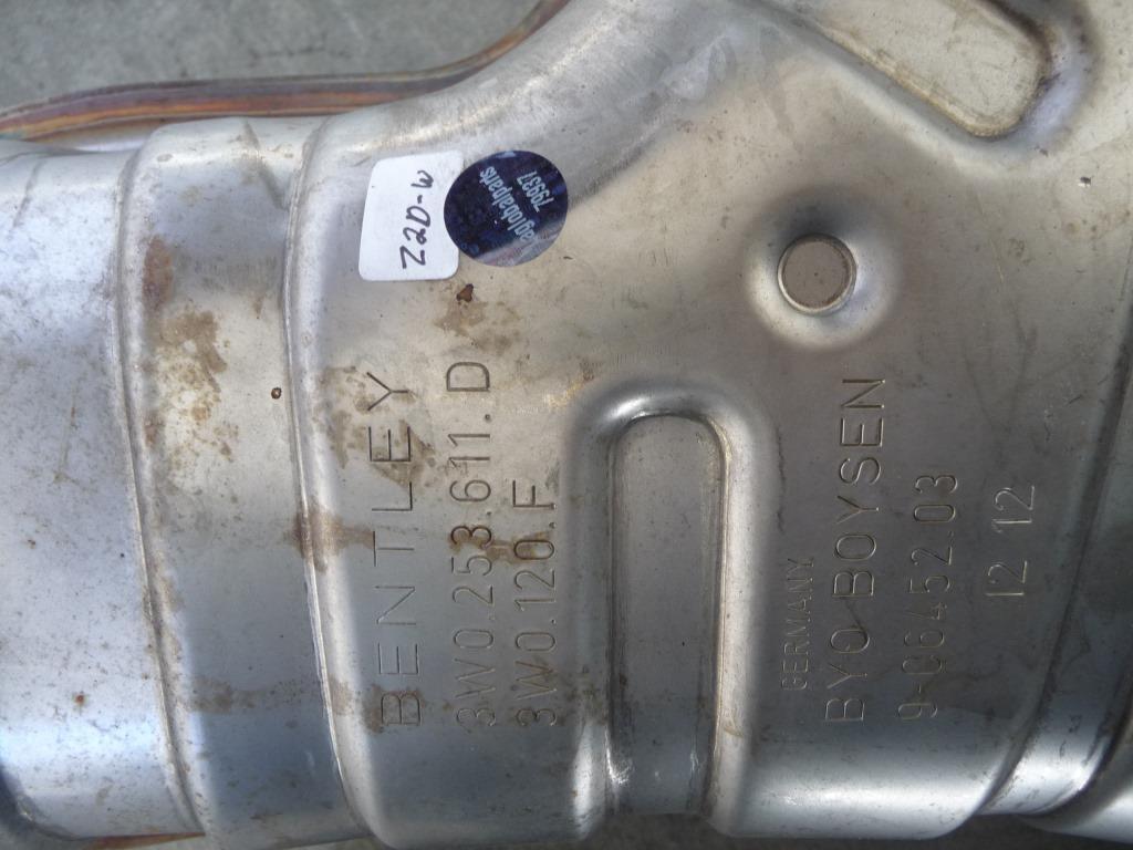 12-16 Bentley Continental V8 GT GTC Right Muffler Exhaust 3W0253611D; 3W3253609F