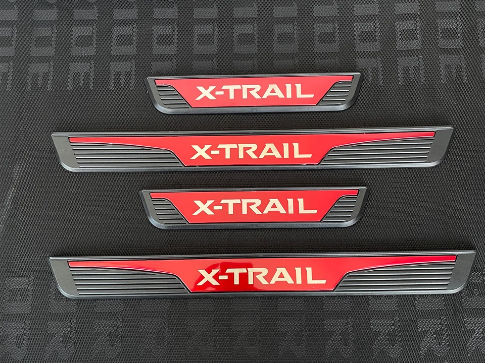 4X Protector de peldaños de panel de cubierta de umbral de puerta de automóvil para accesorios Nissan X-Trail Foto 2 de 4