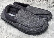 Eddie Bauer Bradley Men's Moccasin Slippers Black/Gray Large 10-11 US