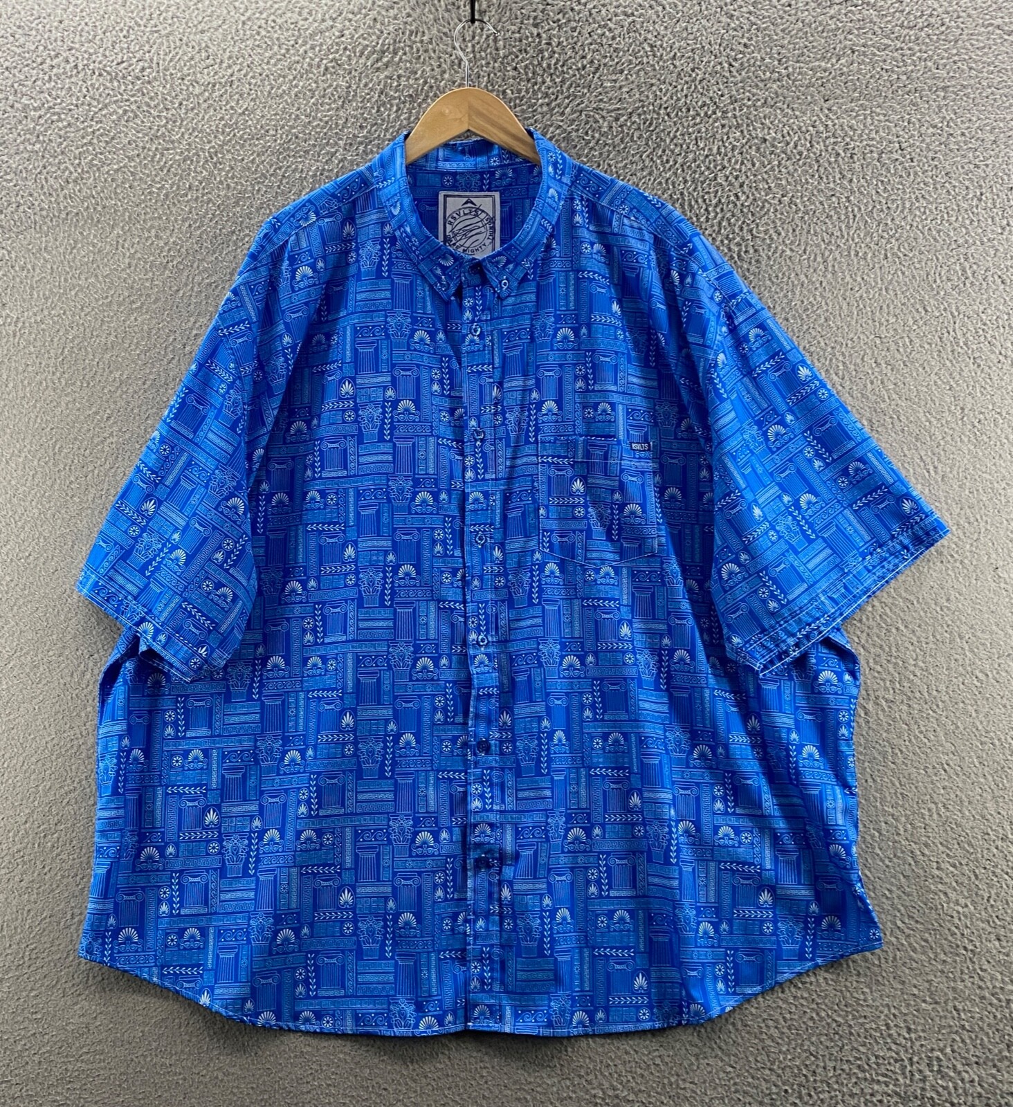 RSVLTS Shirt Mens 4XL Blue Button Up Dare Mighty Thin… Gem