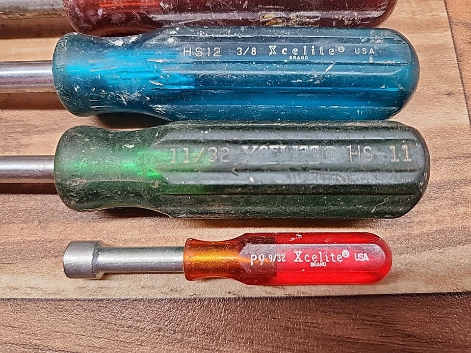 Five XCELITE HS18 HS14 HS12 HS11 P9 Six Point NUT DRIVERS - USA - - Image 2 of 4