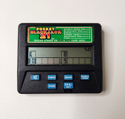 Vintage RADICA Blackjack 21 Pocket Handheld Electronic Video Game Model 1350