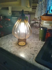 vintage amber glass hanging lamp