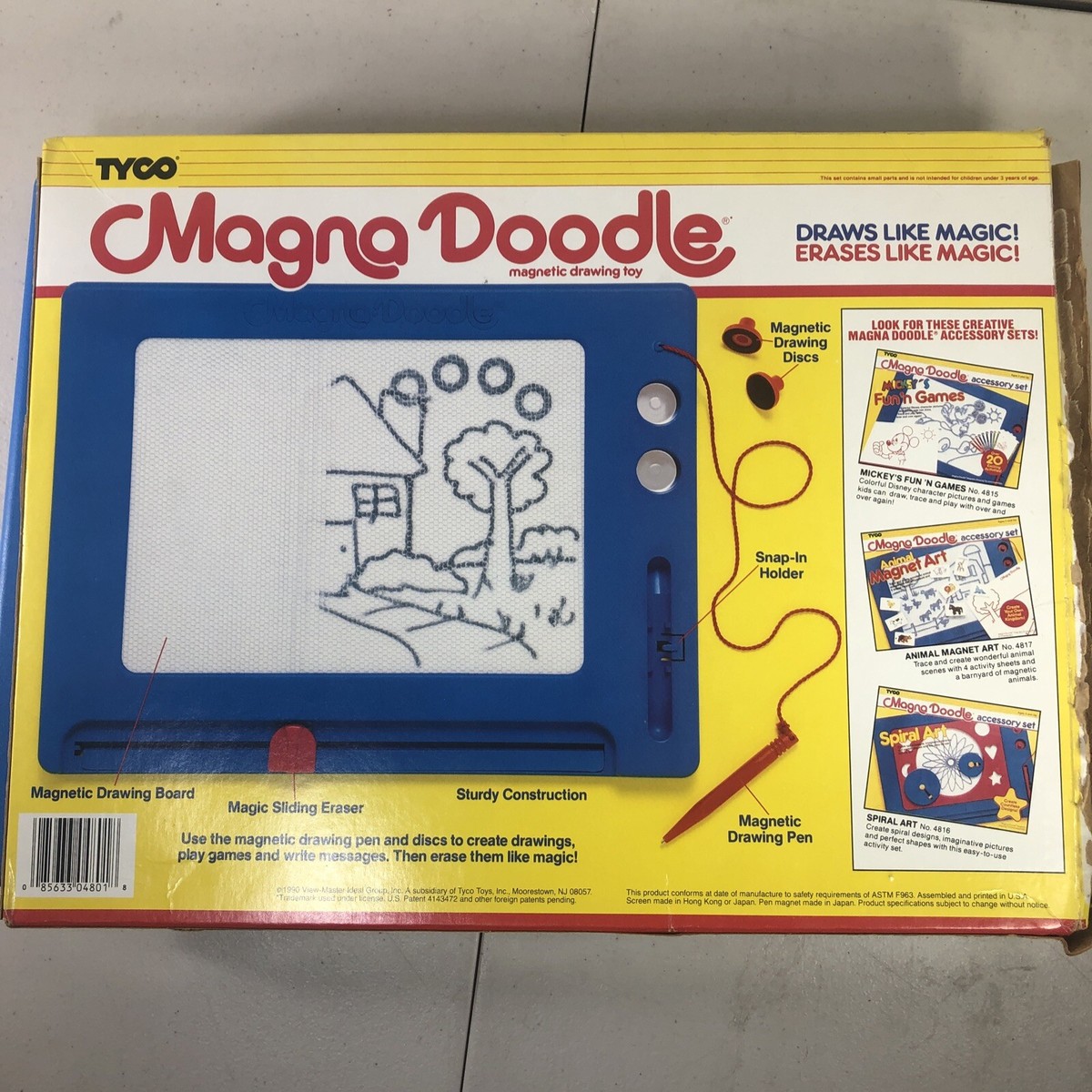 Vintage 1990 Tyco Magna Doodle in Box Friends Magic Board Chandler