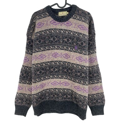 Cosby Vintage Retro 90s Conte of Florence Grau Pullover Pulli Größe L