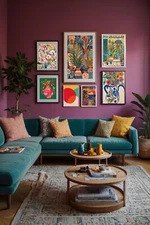 Matisse Inspired Floral Printable Wall Art Set of 7 Vibrant Abstract digital art