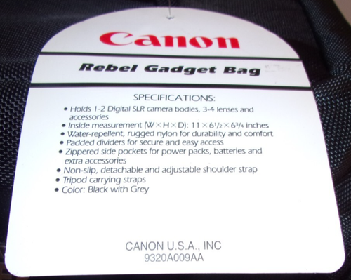 New Canon Rebel Gadget Bag Padded for Digital Camera Shoulder Bag Carry Case - Picture 2 of 14