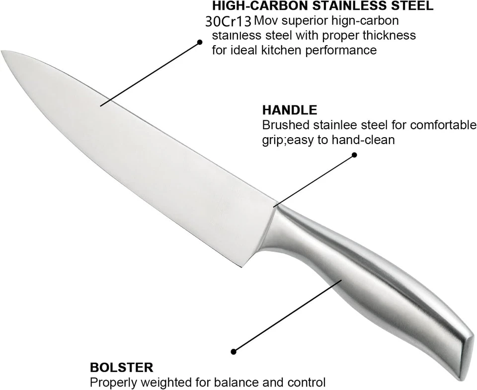 Kitchen Knife Set,15-Piece Knife Set With Block Wooden, Self Sharpening For Chef - Image 4 of 4