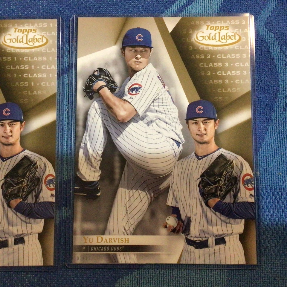 Yu Darvish #28 Cubs all 3 classes lot  03/10 made 2018 Topps Gold Label 5x7 - Image 4 of 4