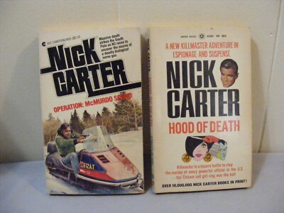 Lot of 2 NICK CARTER - Vintage Mysteries/adventure - Spy Thriller pbs FREE SHIP