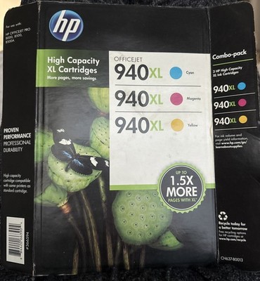 GENUINE HP 940 XL Ink Cartridges 3-Color Pack For Officejet Pro 8000 8500 SEALED