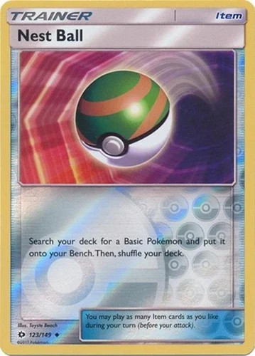 POKEMON NEST BALL #123/149 UNCOMMON REVERSE HOLOFOIL SUN & MOON NM CARD