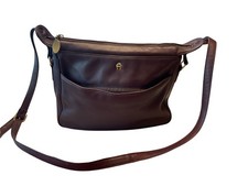 Etienne Aigner Oxblood Burgundy Leather Shoulder Bag Purse Classic 12  x 8  