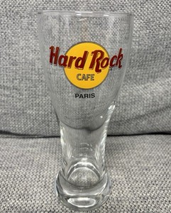 Hard Rock Cafe Paris 20oz Pilsner Beer Glass Tall Logo Barware Collectible