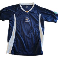 Official Pumas Mexico Soccer Futbol Jersey Blue Rx YOUTH L Soccer Retro