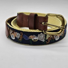 Leather Man Ltd Top Grain Leather Belt Men Sz 32-33 BrassBuckle Made In Essex CT