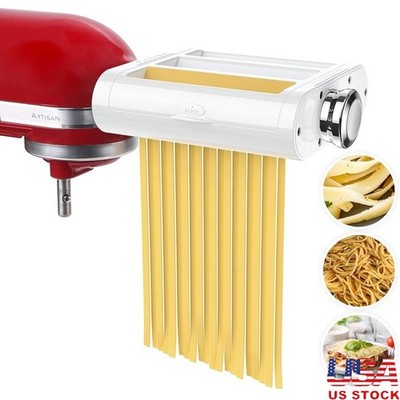 Pasta Roller Spaghetti Fettuccine Cutter KitchenAid Mixer Attachment Blades Set