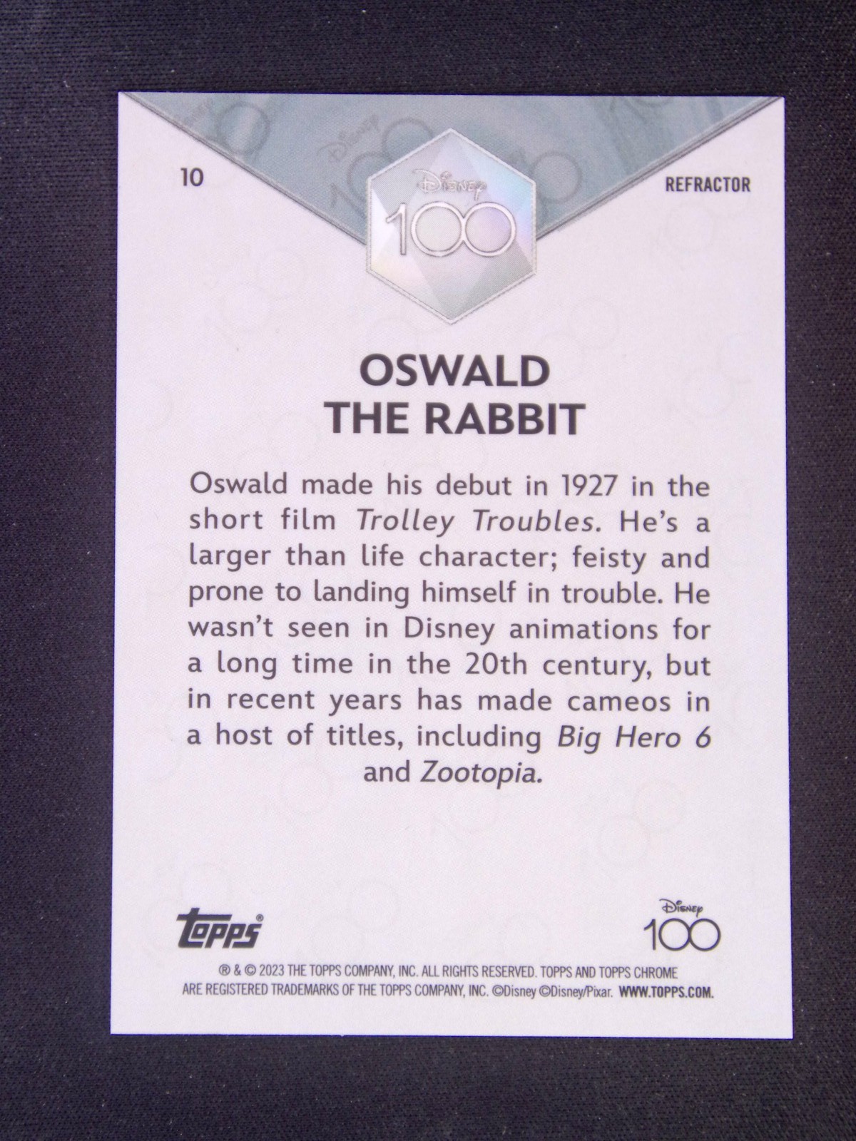 2023 Topps Chrome Disney 100 Oswald The Rabbit #10 Refractor | eBay