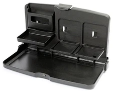  Car Backseat Travel Tray with Dual Cup Holders, Snack and Meal Storage, Phone 