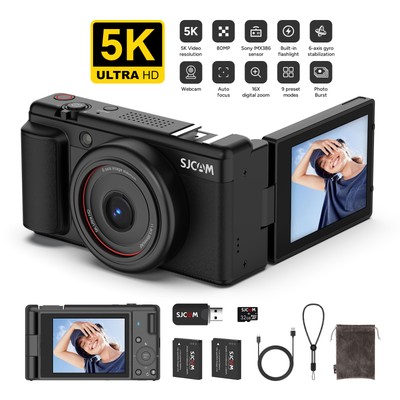 5K Digitalkameras 80MP 16X Fotokamera Kompaktkamera Für Youtube Anfänger Vlog