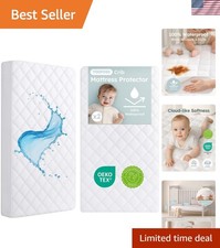 Waterproof Crib Mattress Protector 2 Pack, Quilted Crib Mattress Pad Cover Ul...